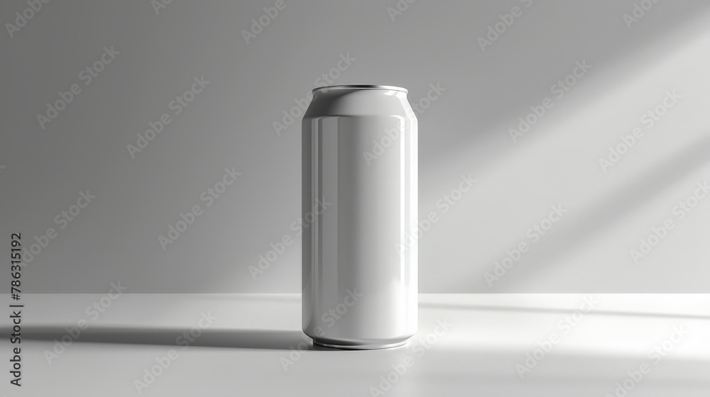 3D render of a white blank energy drink can mockup on white background 3D render of a white blank energy drink can mockup on white background