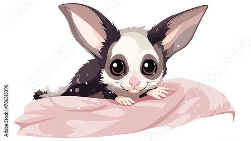 My pet sugar glider isolated months old flat vector isolated
