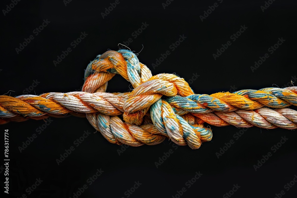 Reef knot, isolated on black Reef knot, isolated on black
