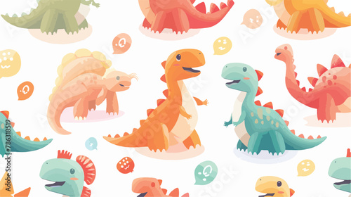 Hildish pattern with cute dinosaur baby shower