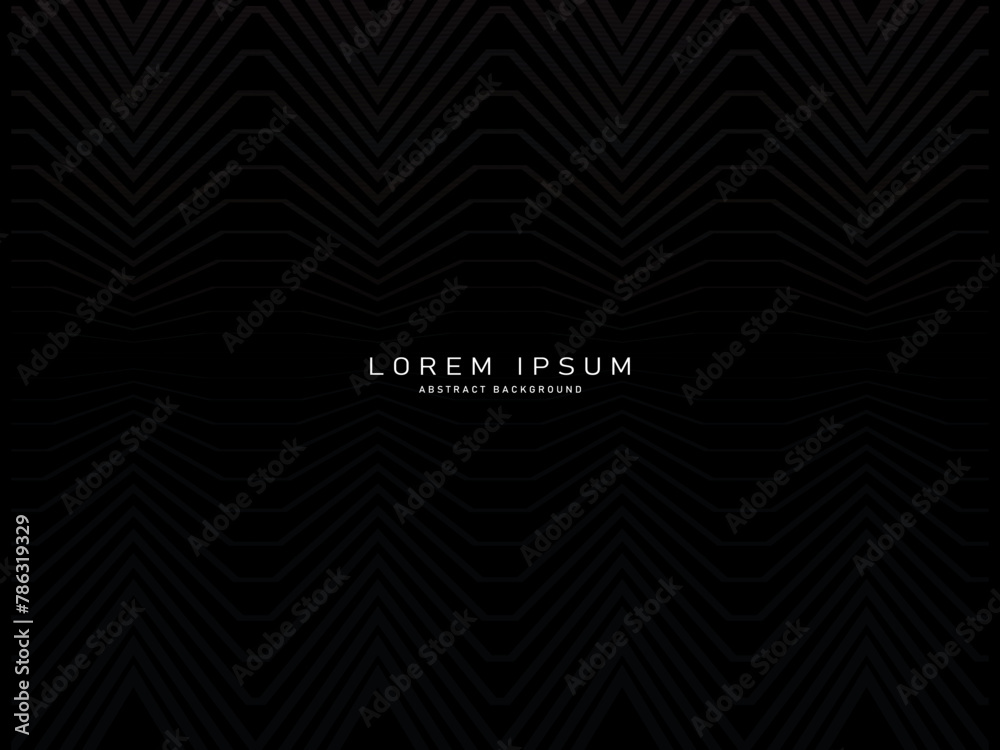Black abstract background design. Modern pattern in monochrome colors. Premium line texture for banner, business background. Dark vector template.