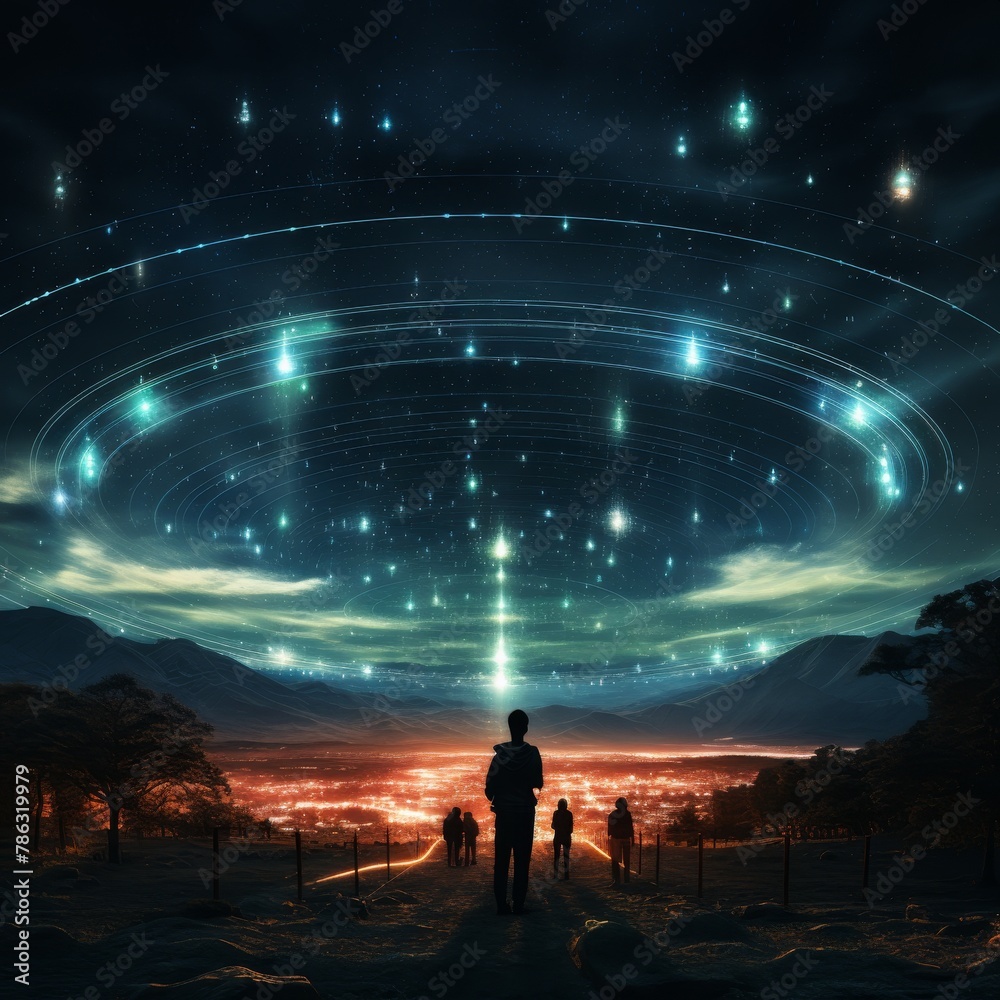Fototapeta premium Enigmatic space signals, ancient alien technology, interstellar mysteries