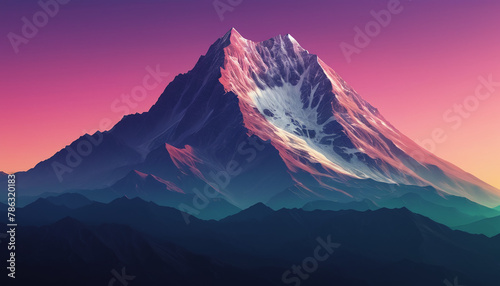 sunrise in the mountains minimalist #786320183