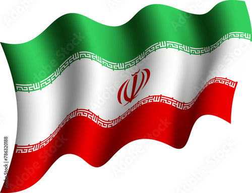 Realistic 3D Waving Flag of Iran