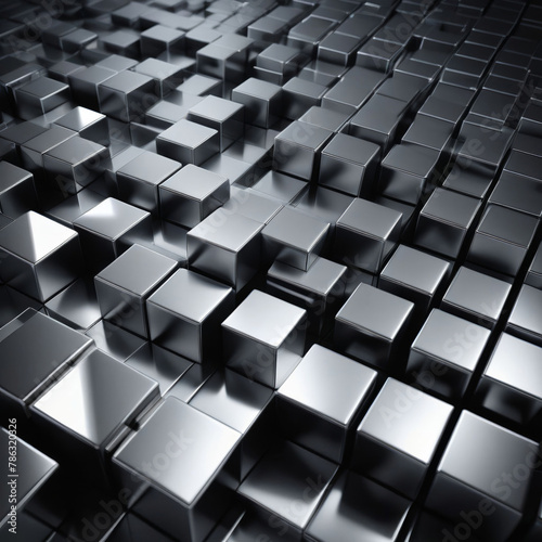 Metal cubes grid