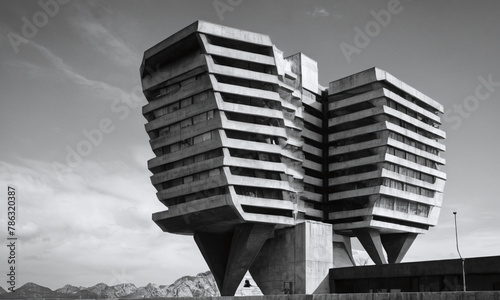 brutalism architecture design black and white