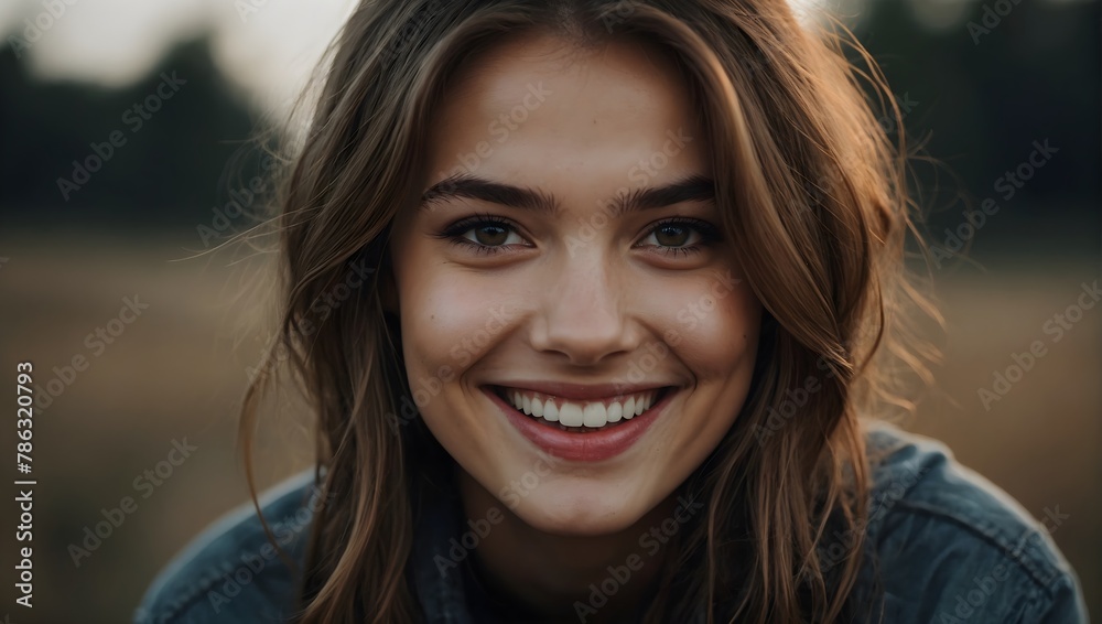 Beautiful girl at home smile. generative AI Beautiful girl at home smile. generative AI