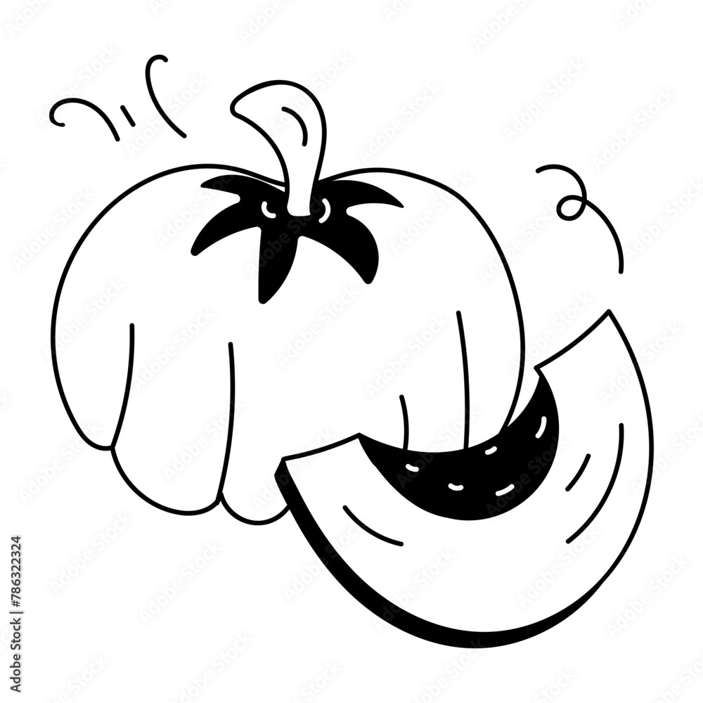 Obraz premium Here is a doodle icon of thanksgiving pumpkin 