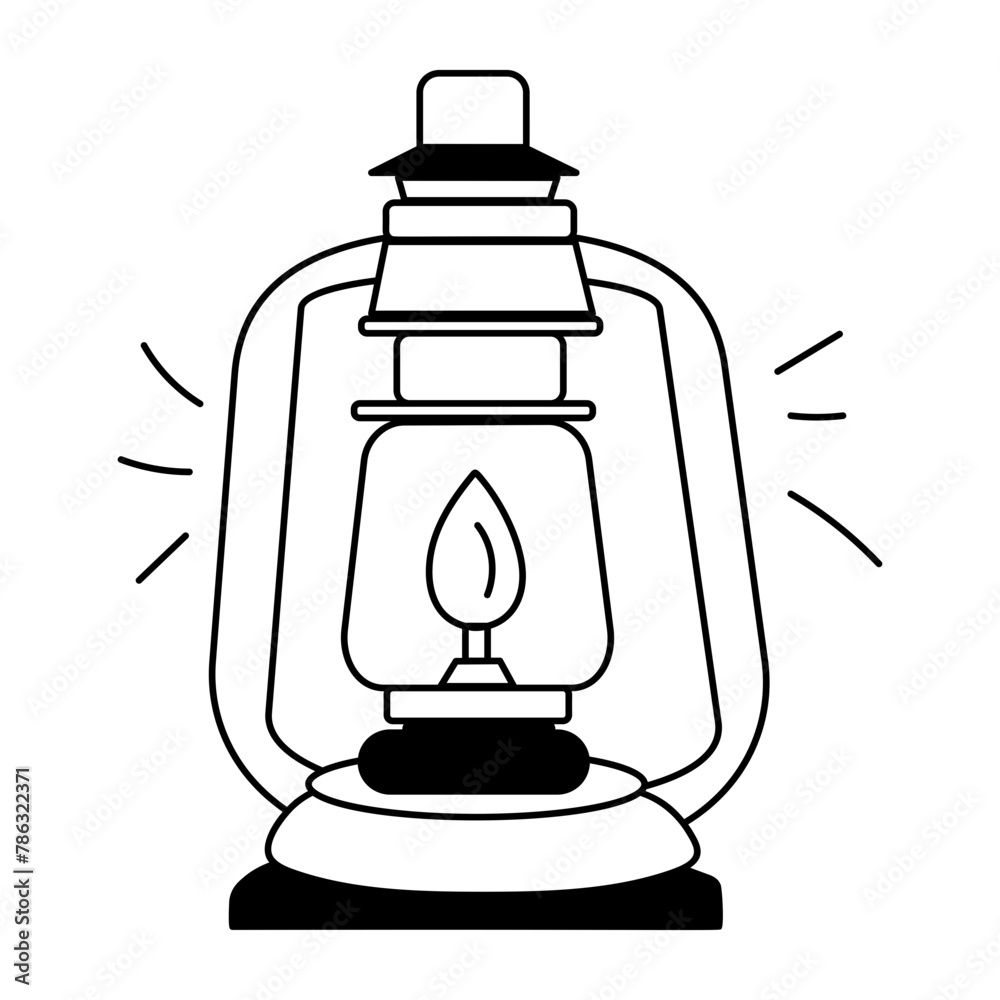 Well-designed doodle icon of lantern Well-designed doodle icon of lantern
