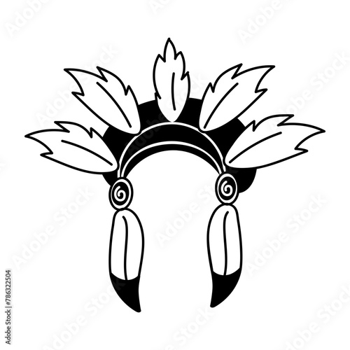  A handy doodle icon of native headdress 
