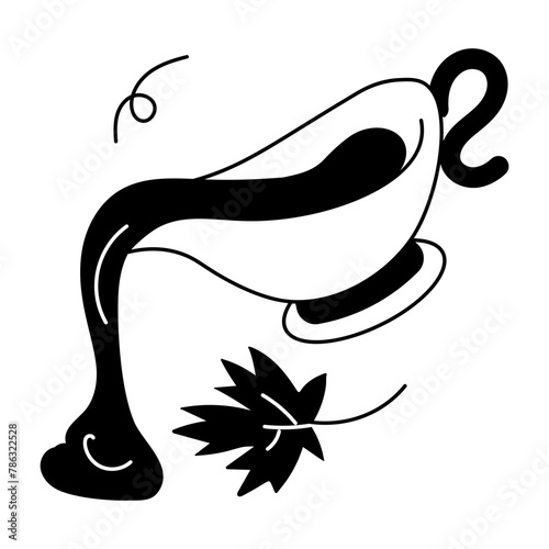Trendy doodle icon of gravy boat 