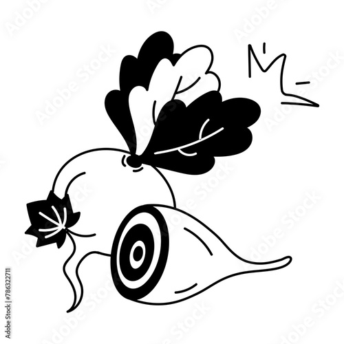 Get this doodle icon of beetroot 