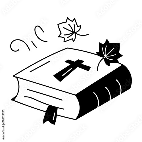A hand drawn icon of bible book 