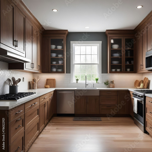 Elegant kitchen design with modern, elegant furniture