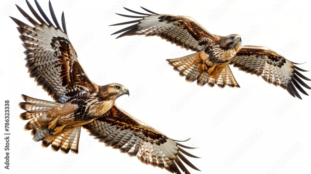 Fototapeta premium Two birds flying in the sky
