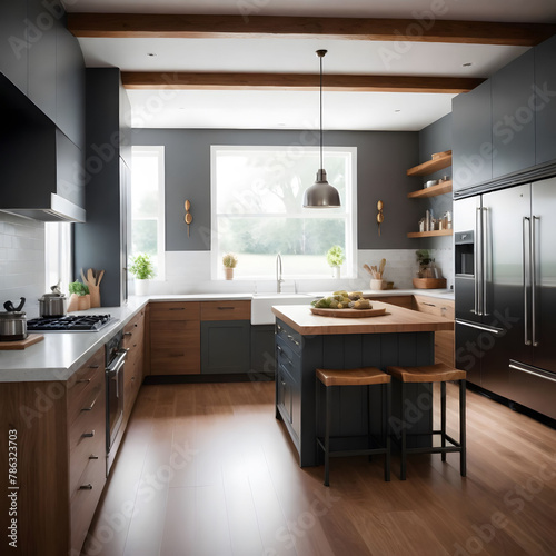 Elegant kitchen design with modern  elegant furniture