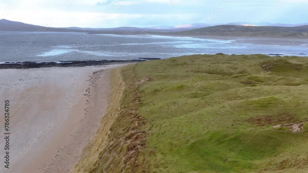 Aerial view of Cashelgolan, Castlegoland, beach by Portnoo County Donegal, Ireland. Aerial view of Cashelgolan, Castlegoland, beach by Portnoo County Donegal, Ireland.