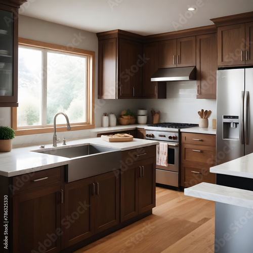 Elegant kitchen design with modern, elegant furniture
