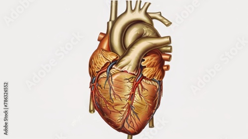 Wallpaper Mural An illustration of a human heart with detailed anatomy. Torontodigital.ca