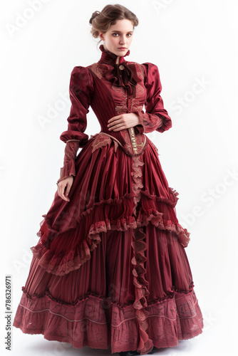 Woman victorian style dress