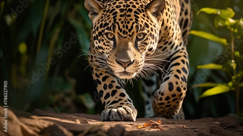 Stealthy Jaguar on the Prowl. Generative AI © kinomaster