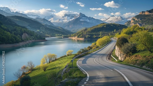 A Stunning Road C462 Highway in the Pyrenees Mountains Close to Llosa del Cavall Lake One of Europe s Finest Routes