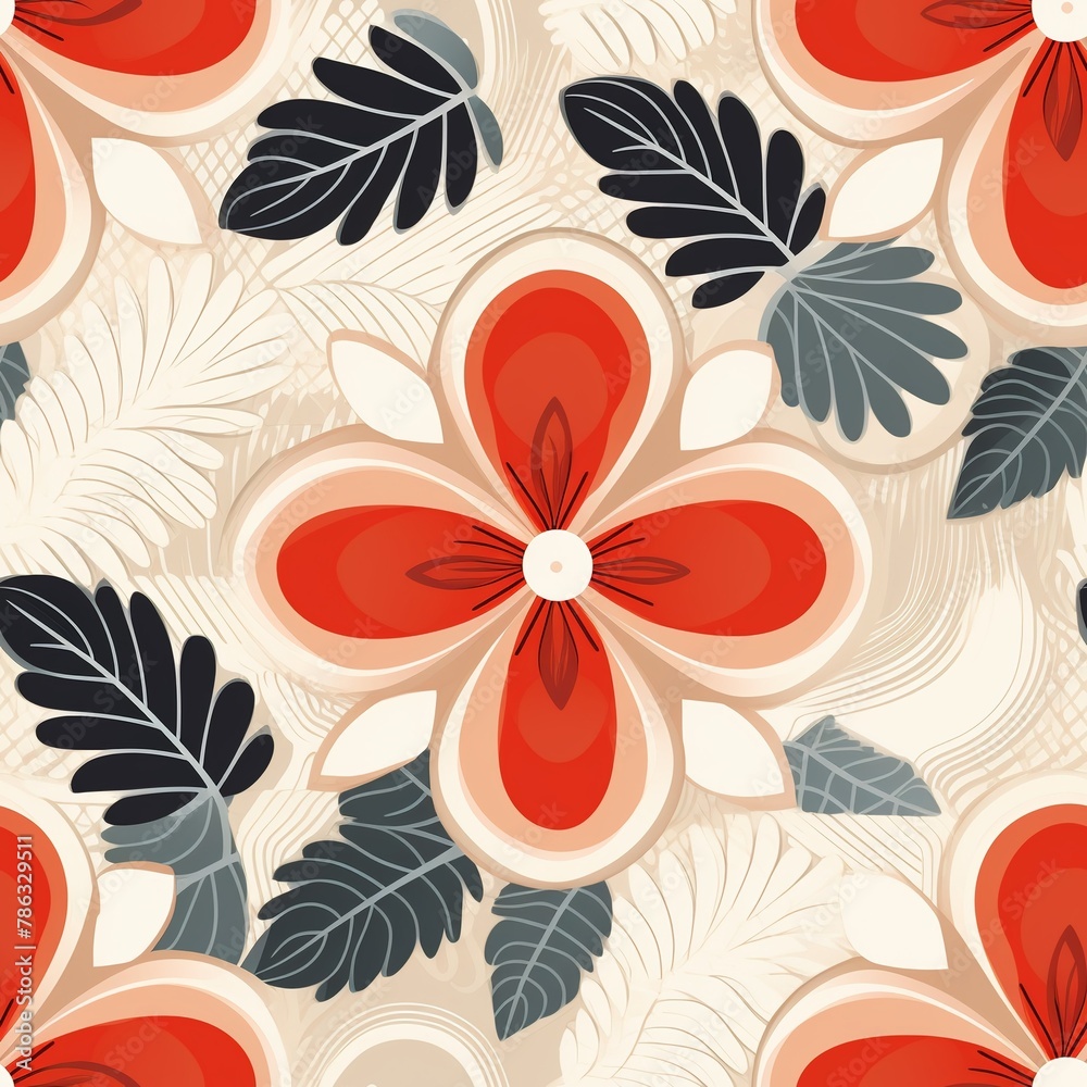 Art of Tonga-inspired floral designs, neo-geo minimalism, rough texture ...