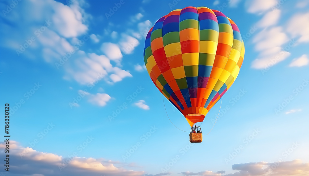 Colorful hot air balloon in the clear sky Colorful hot air balloon in the clear sky