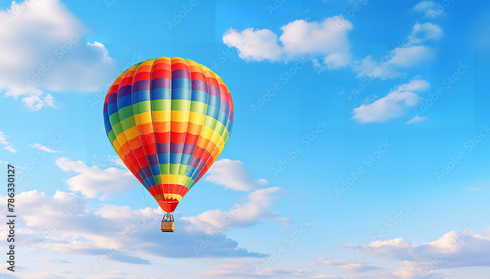 Colorful hot air balloon in the clear sky Colorful hot air balloon in the clear sky