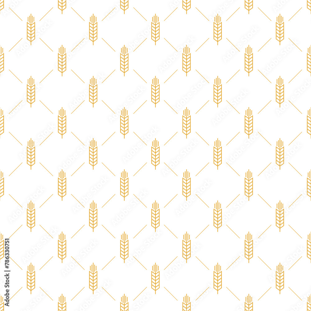 Fototapeta premium Wheat pattern wallpaper. oat symbol. free space for text. rice sign. Rice pattern wallpaper.