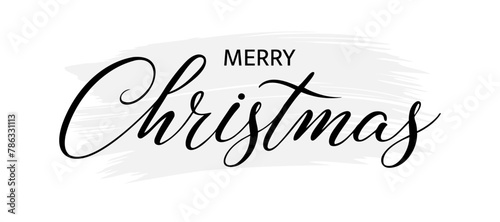 Vector illustration. Hand drawn elegant modern brush lettering of Merry Christmas isolated on white background