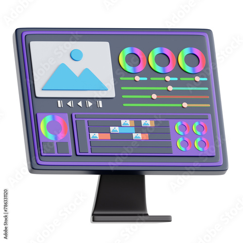 3D icon Video Editing 3D Icon Set design illustration