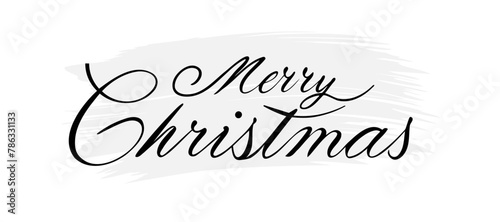 Vector illustration. Hand drawn elegant modern brush lettering of Merry Christmas isolated on white background