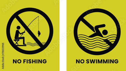 no fishing no swimming symbol vector