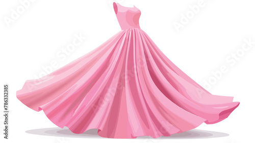 Pink isolated in fashion. Glamor skirt. Vector. flat vector
