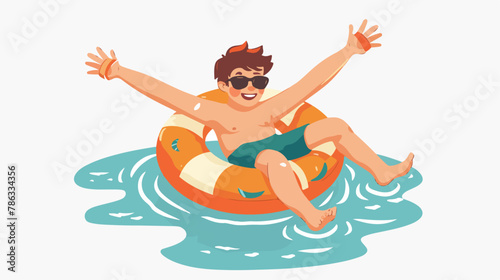 Pool party boy design vector illustration flat vector