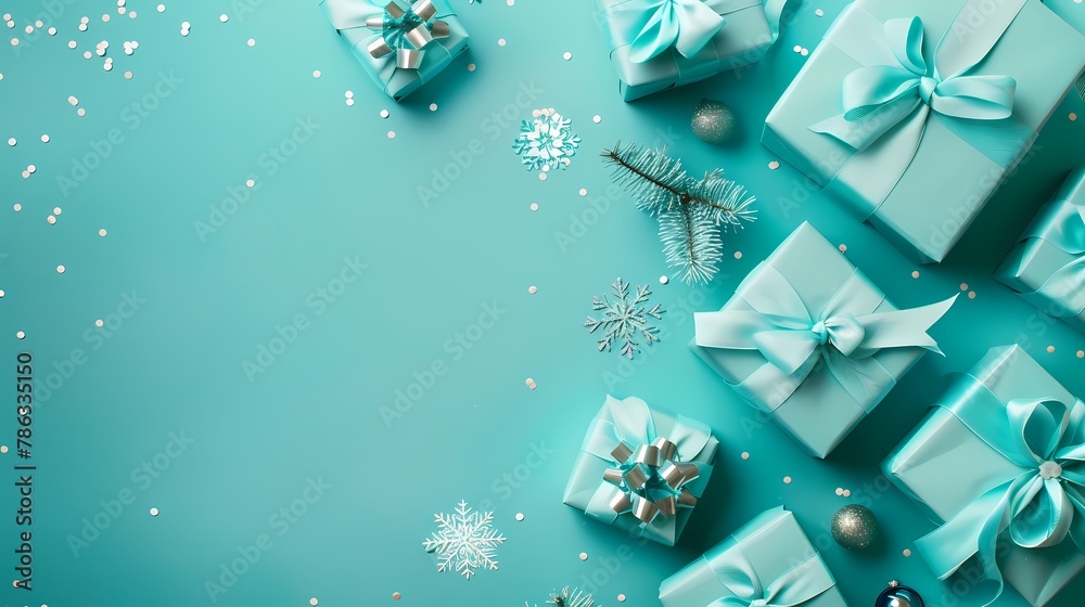 Green gift box ribbon sparkle background Green gift box ribbon sparkle background
