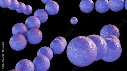 Tableau sur toile 3d rendering of streptococcus, is  spherical bacterium that belong to the family Streptococcaceae