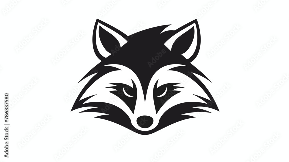 Raccoon head logo vector icon. Raccoon portrait. Cute