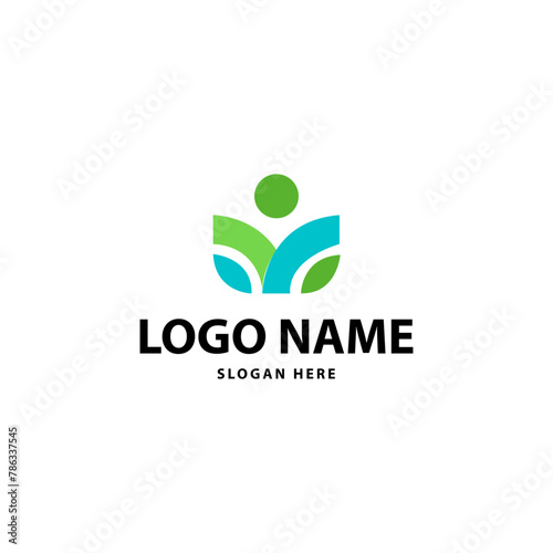 Leaf   logo design template vector. Leaf  Business abstract connection vector logo. Leaf  icon circle logotype.
