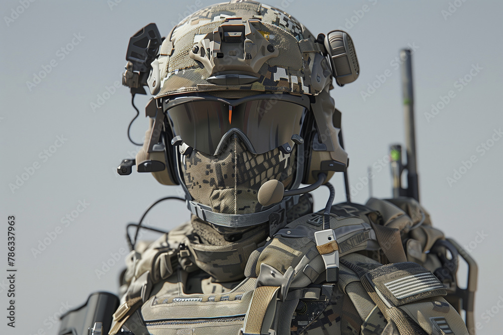 digitally rendered special operations equipment, showcasing the agility and precision of elite military units in high tech style. digitally rendered special operations equipment, showcasing the agility and precision of elite military units in high tech style.