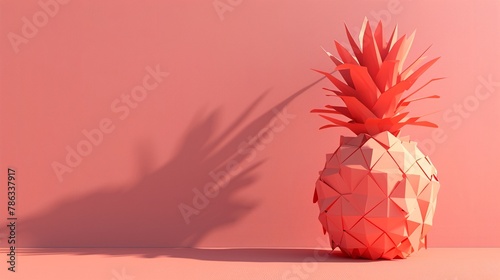 Geometric low poly pineapple coral backdrop photo