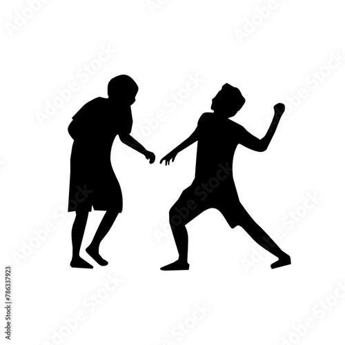 boys fighting or bullying illustration