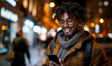 Stylish Urban Man Using Smartphone 5G Communication Social Media Texting