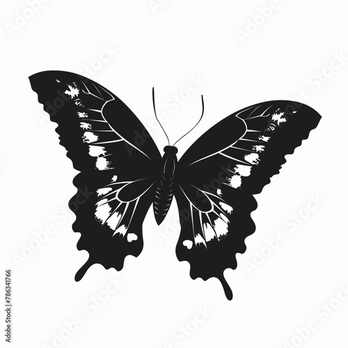 vector silhouette of a butterfly on a white background .Generative AI