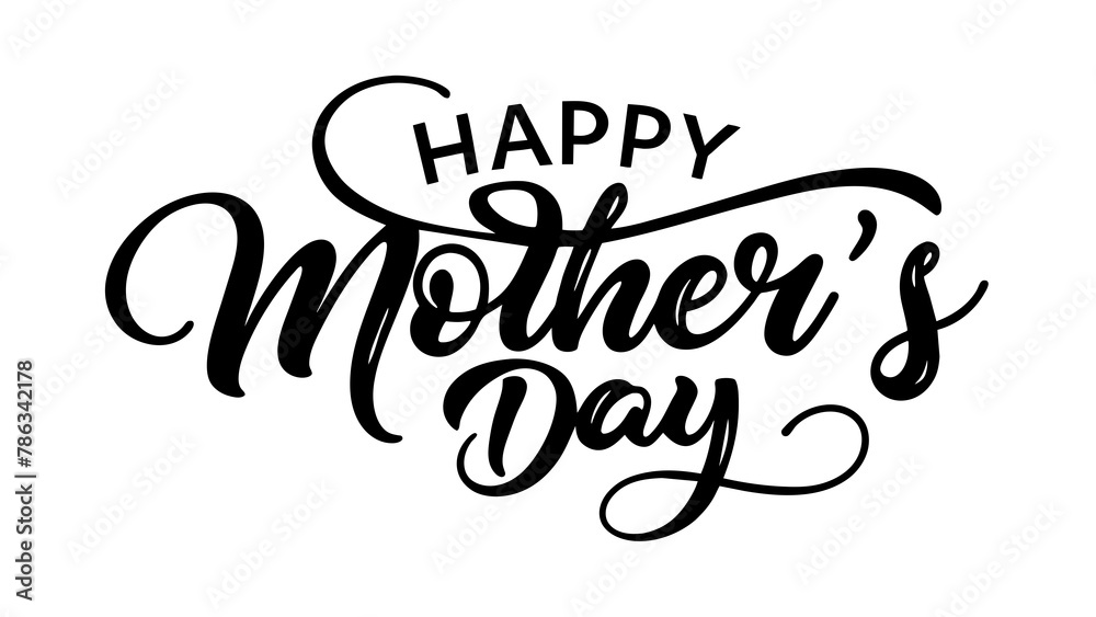 beautiful elegant black inscription happy mother's day
