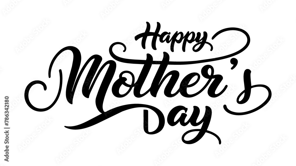 beautiful elegant black inscription happy mother's day