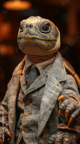 turtle in human clothes is a businessman