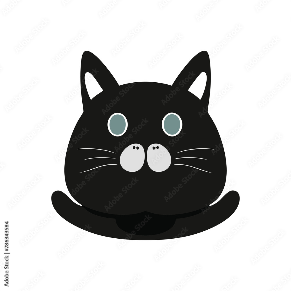 vector isolated silhouette cat, Cute cartoon black cat, cat logo, and cat icon for graphic resources