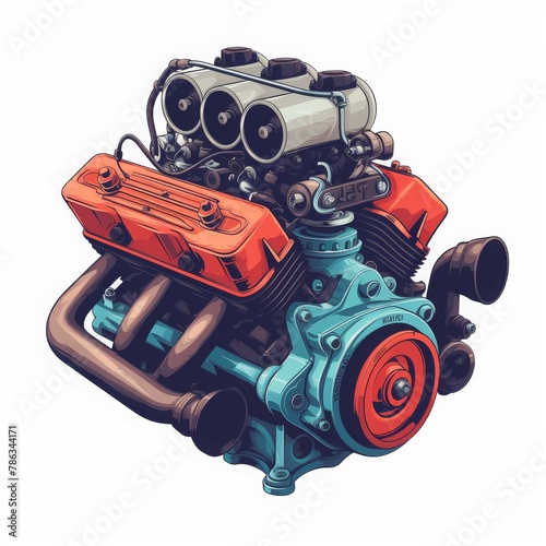 engine logo vector illustration of cartoon car motor vehicle engine